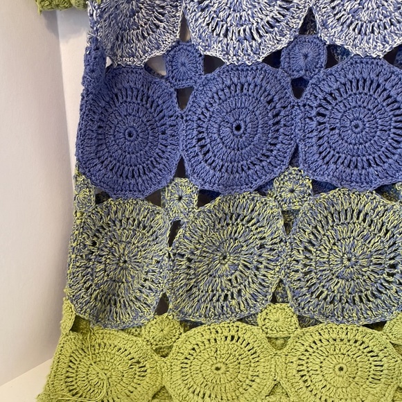 Fiorlini International (By Giorgio Fiorlini) Ladies Crochet Blue & Green Top - Picture 7 of 11